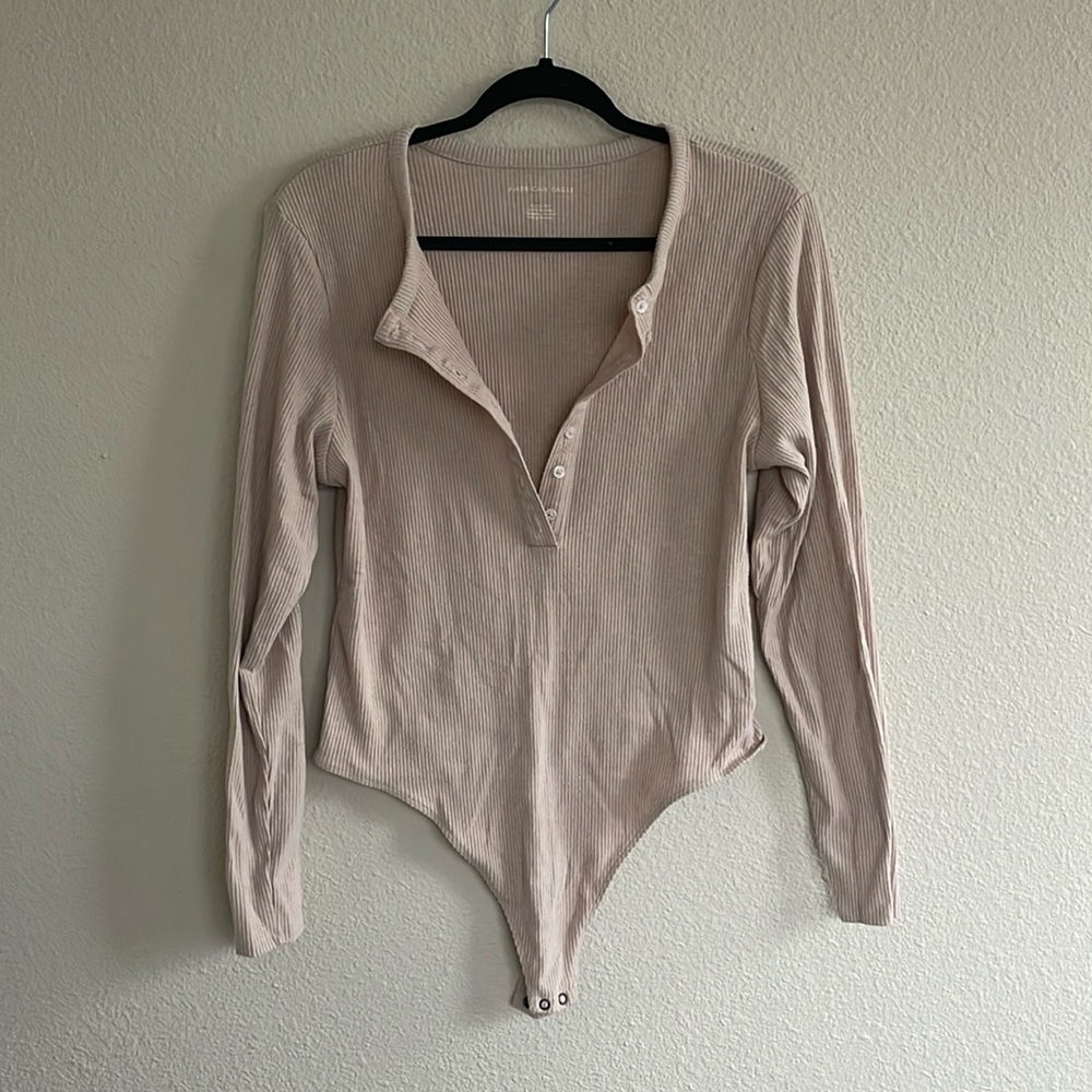 American Eagle Ribbed Henley Bodysuit